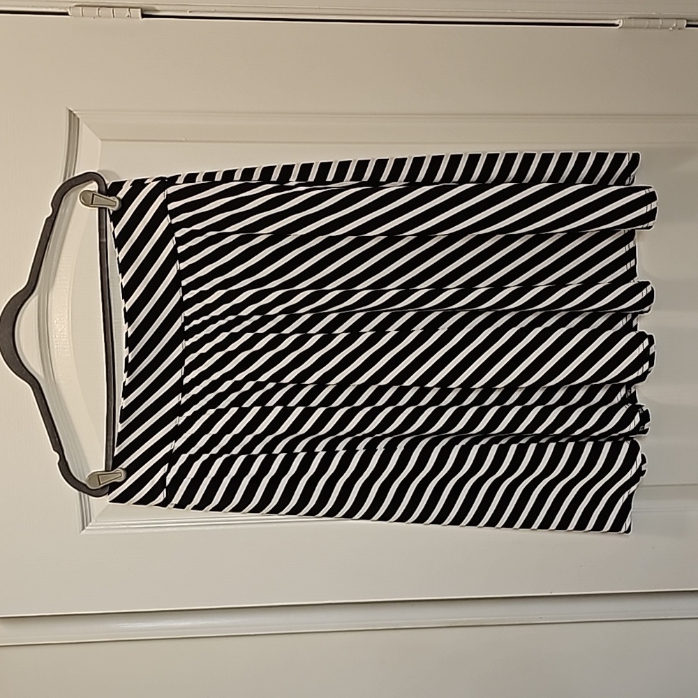 Black and White Striped Skirt
